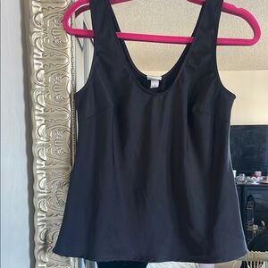 A new day-Elegant satin Black Women's Top-Medium